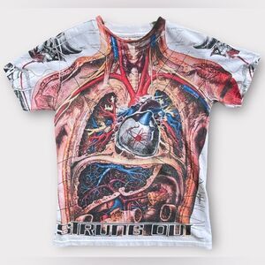 Strung Out American Punk Metal Rock Band Merch Graphic T-Shirt in White sz Small